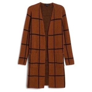 FORTUNE + IVY Layla Seamless Open Cardigan, COZY! Windowpane stripes